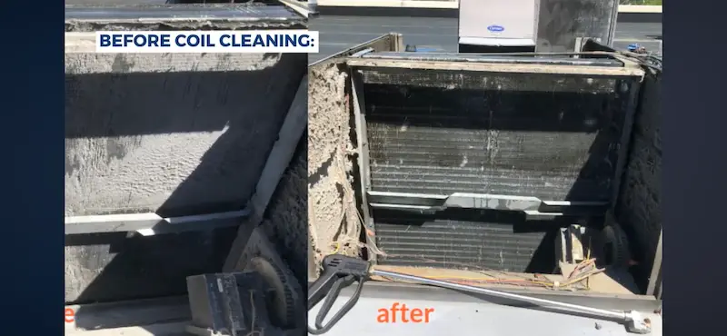 AC Coil Cleaning Service Before and after photos of AC Coil Cleaning Service