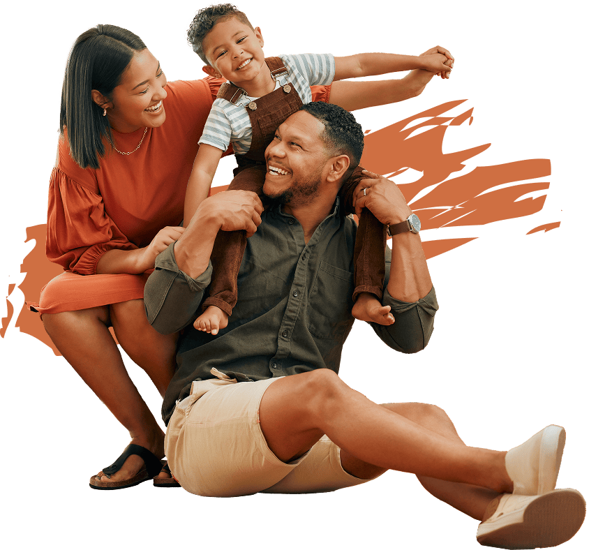 Family enjoying time with one another after indoor air quality service from PDM.